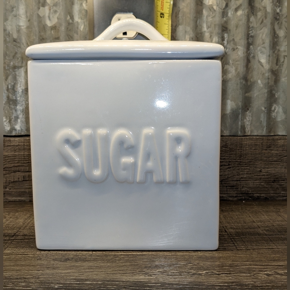 VINTAGE! FARMHOUSE Sugar Canister White Ceramic